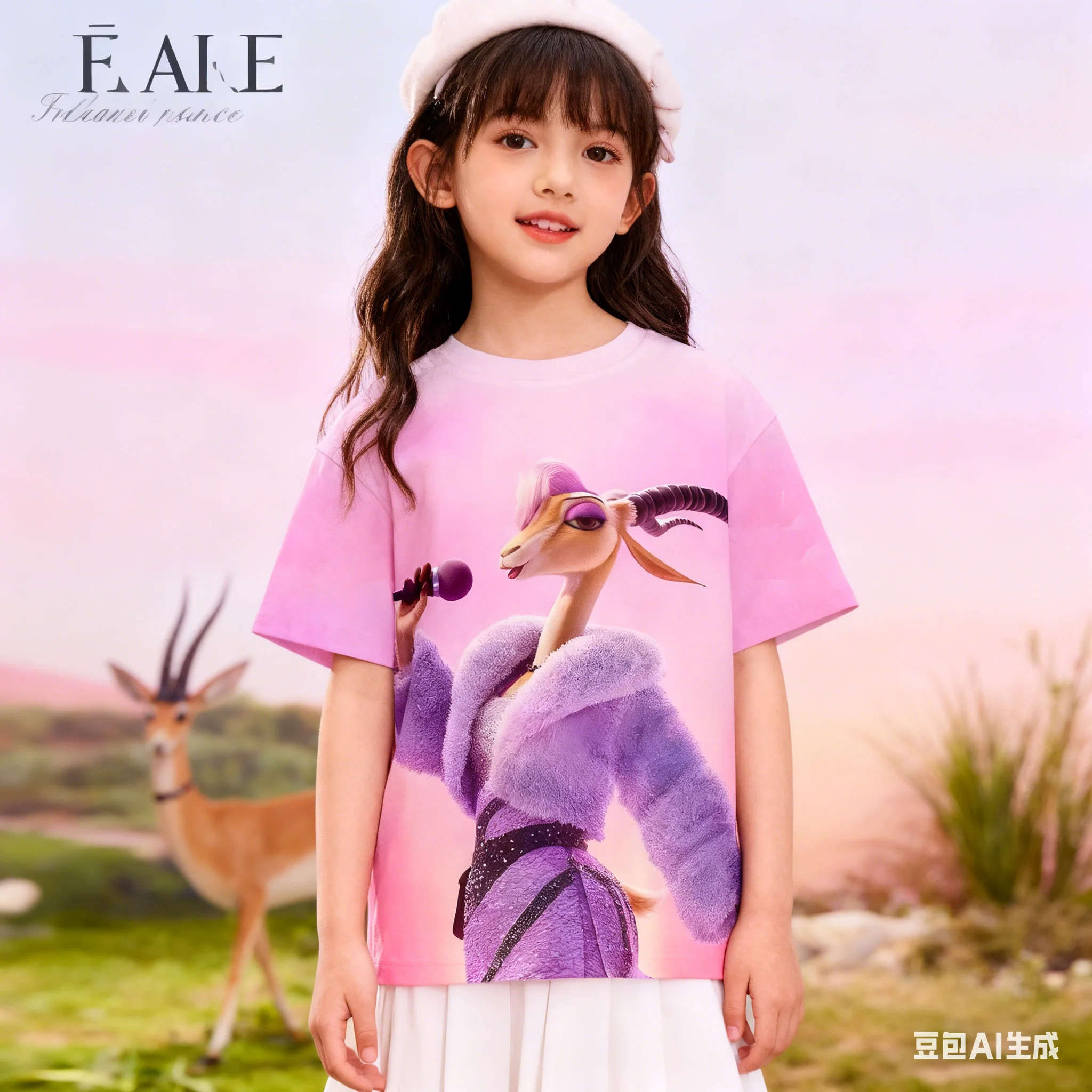 

Gazelle Kids Short Sleeve T-Shirt from Zootopia 2 - Breathable & Comfortable for Home, Outdoors & Festive Parties