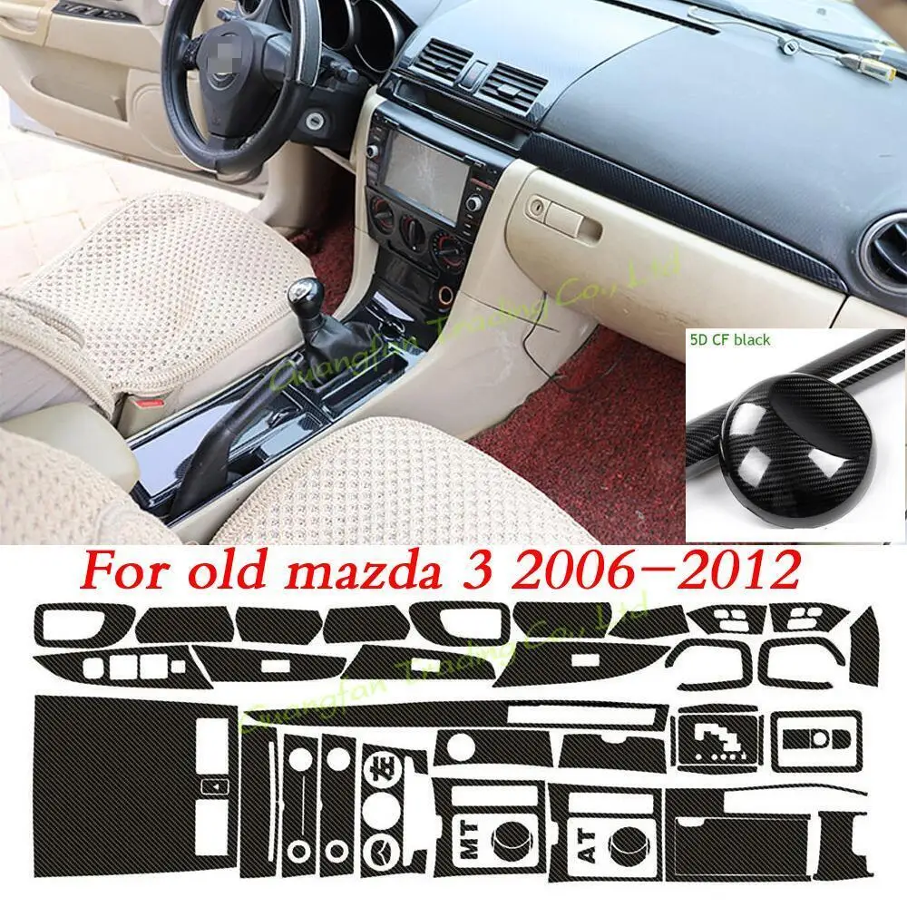 

For old mazda 3 2005-2012 5D Carbon Fiber Pattern Interior DIY Trim Decals Center Console Gear Dashboard Air Door Handle