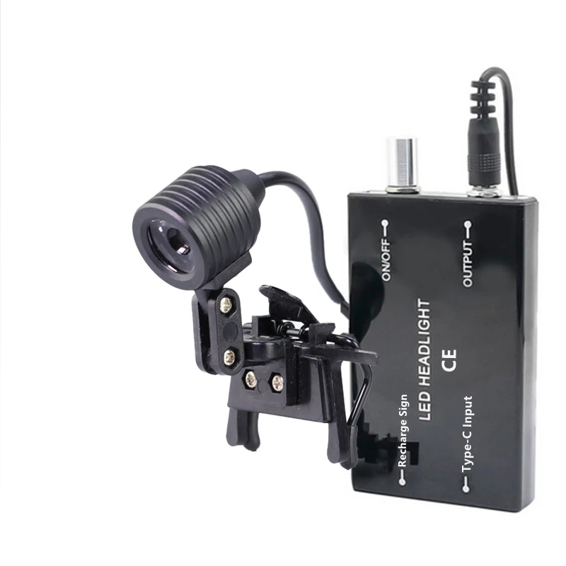 5W Headlight with Glasses Clip Spot Light Professional LED for  Loupe Lupas Binoculars Magnifier Headlamp Battery