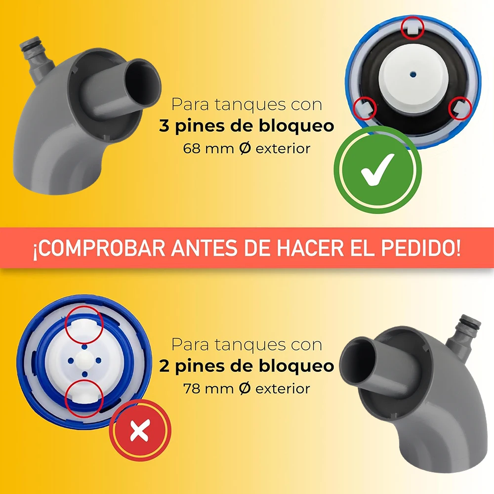 

Воронка для заливки воды в резервуар для автодомов и кемперов 2-в-1, совместимая с европейскими стандартными крышками, для заливки из бутылок и шлангов