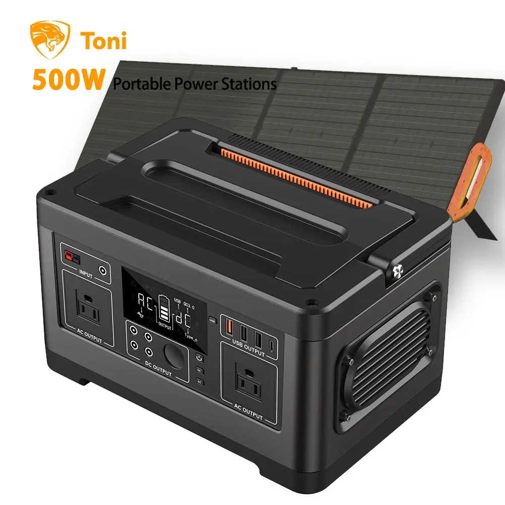 Toni 500W Multifunctional All-in-One Atmospheric Water & Wind Generator Portable Solar Power Station for Truck Use