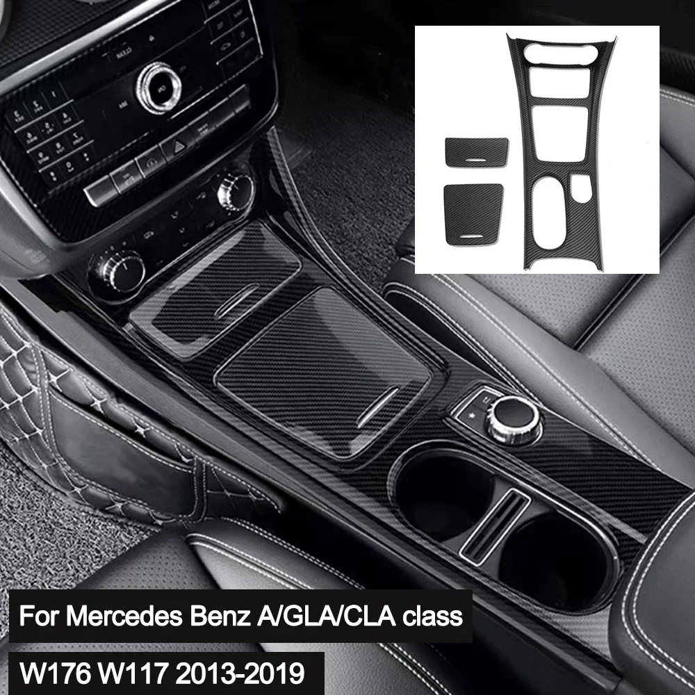 Для Mercedes Benz A GLA CLA Class W176 W117 2013-2019 ABS углеродное волокно доступное украшение приборной панели панель центральной консоли