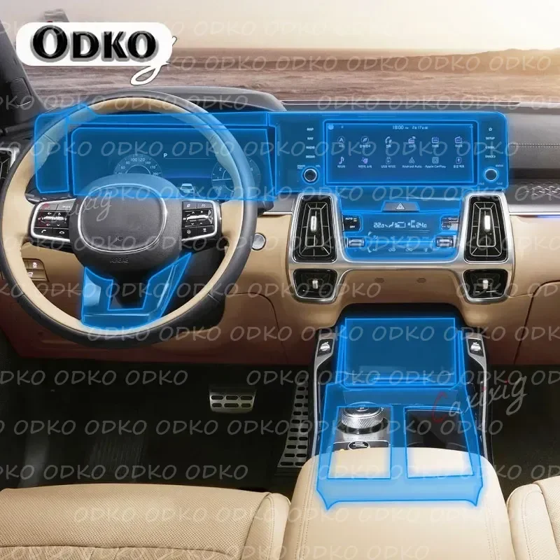 

For Kia Sorento MQ4 2021-2023 Car Interior Center console Transparent TPU Protective film Anti-scratch Repair film Accessories