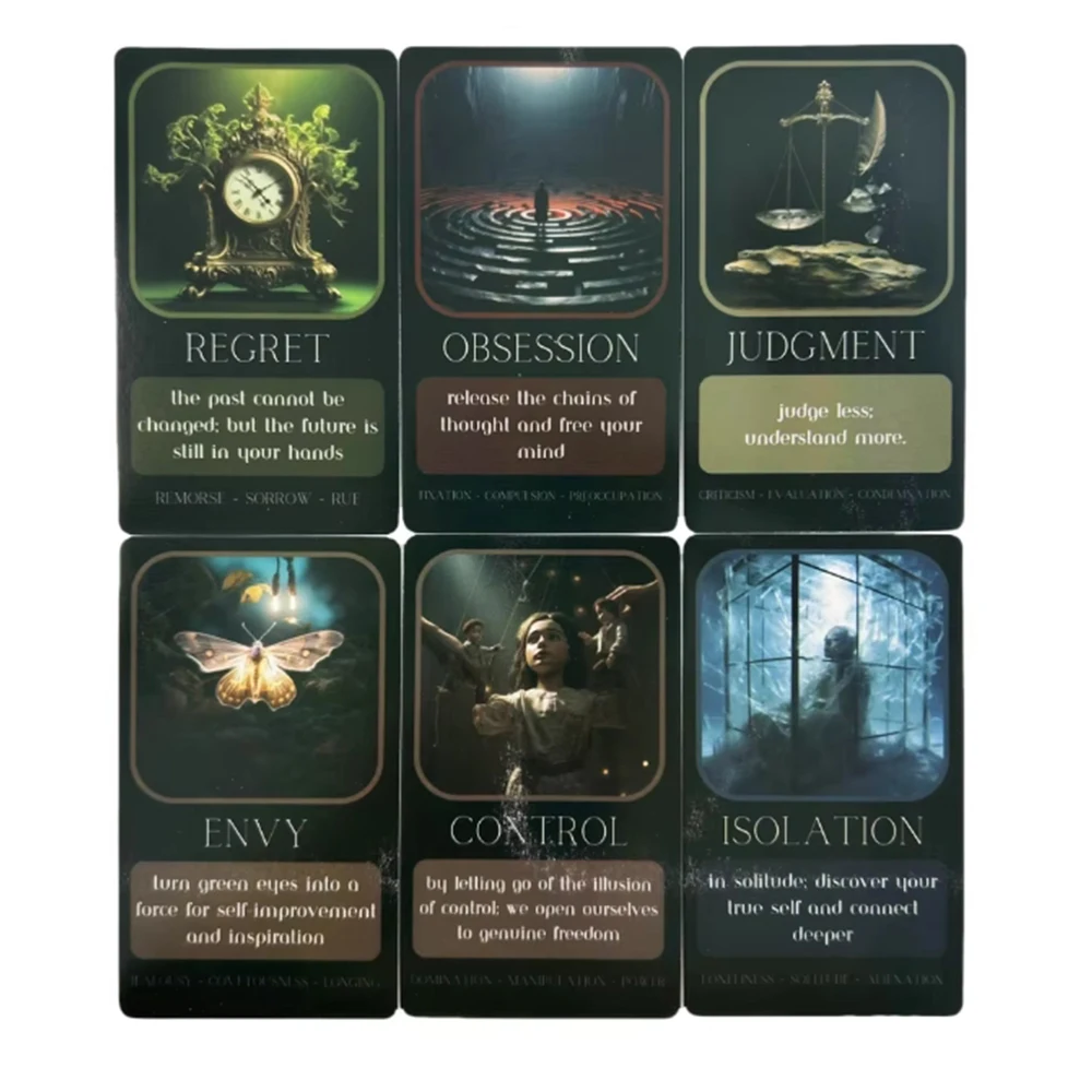 بطاقات Shadow Work Oracle A 33 English Visions Divination Edition Deck Borad Games Tarot