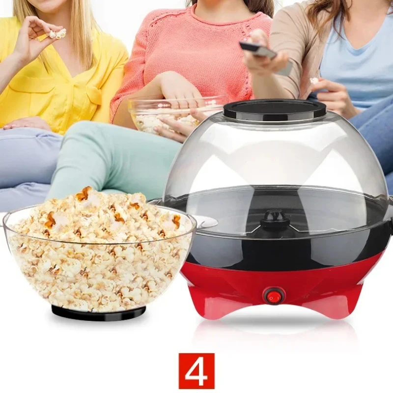 Red Small Round Machine Household Children\'s Popcorn Machine Electric Refillable And Sugar Adding RH906