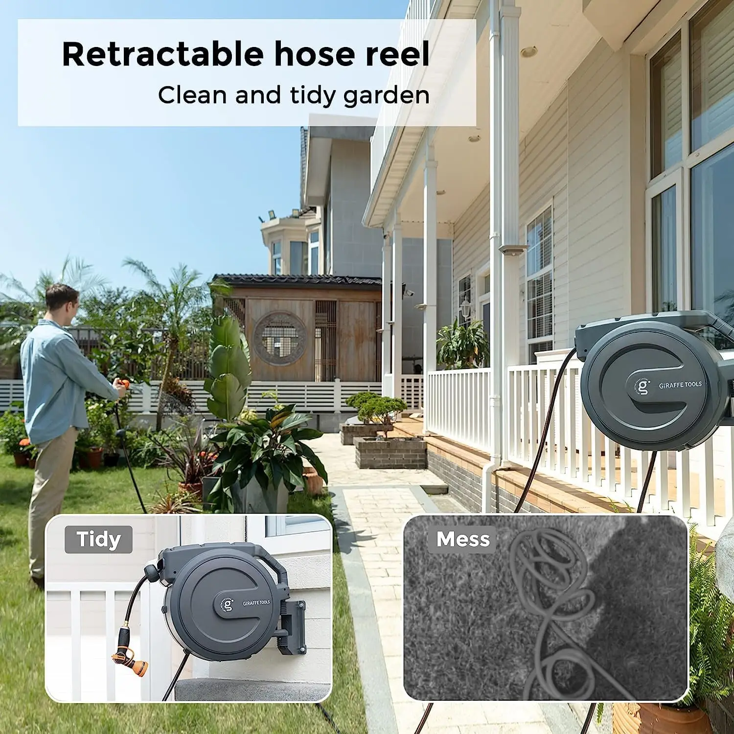 Garden Hose Reel Retractable 1/2