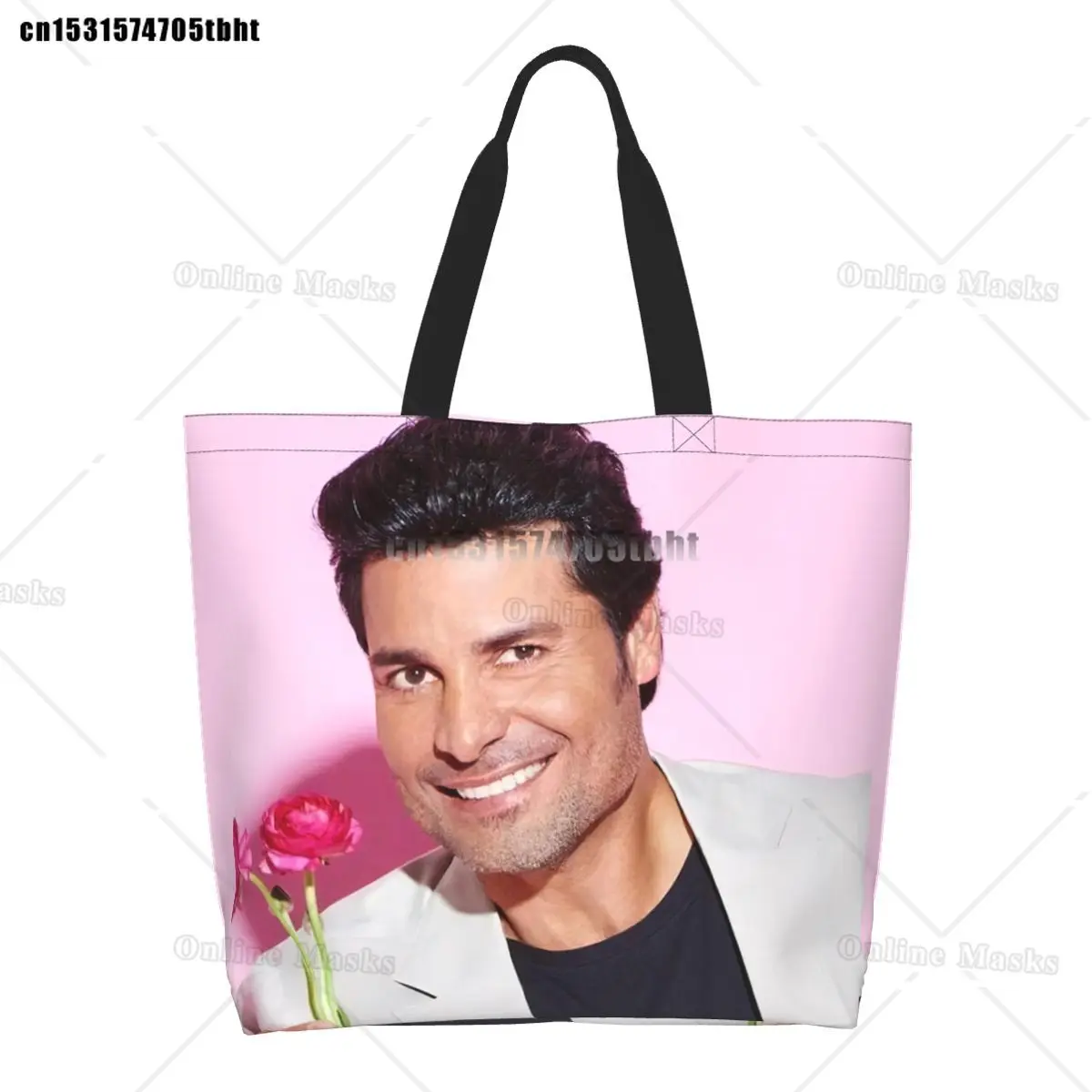 Chayanne Dance With Me Groceries Shopping Bags Printed Canvas Shopper Tote Shoulder Bags Large Capacity Latin Pop Singer Handbag