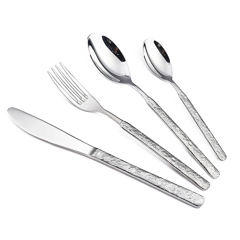 10/20/30 Pcs Cutlery Set 304 Stainless Steel Stoneware Handle Knife Fork Spoon Silverware Sets with Coffee Spoons Dessert Forks