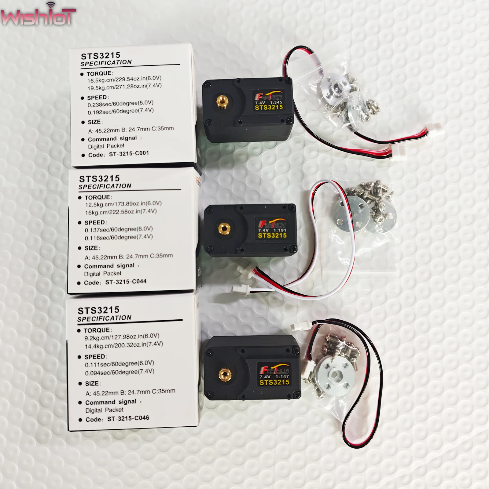 Robot Arm Motor - Feetech ST3215-C046/C001/C044 7.4V 19KG Servo de