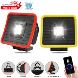 Portable LED Work Light USB Rechargeable Stand Magnet Lantern Hook Camping Flood Lamp Built-in Battery Power Bank Torch Job Site