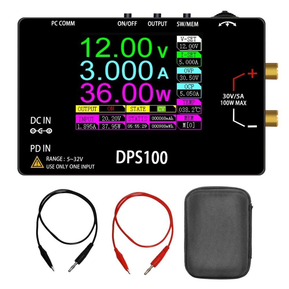 

Портативный источник питания DPS100 Источник питания Регулируемый регулятор напряжения Источник питания постоянного тока для тестирования электроники