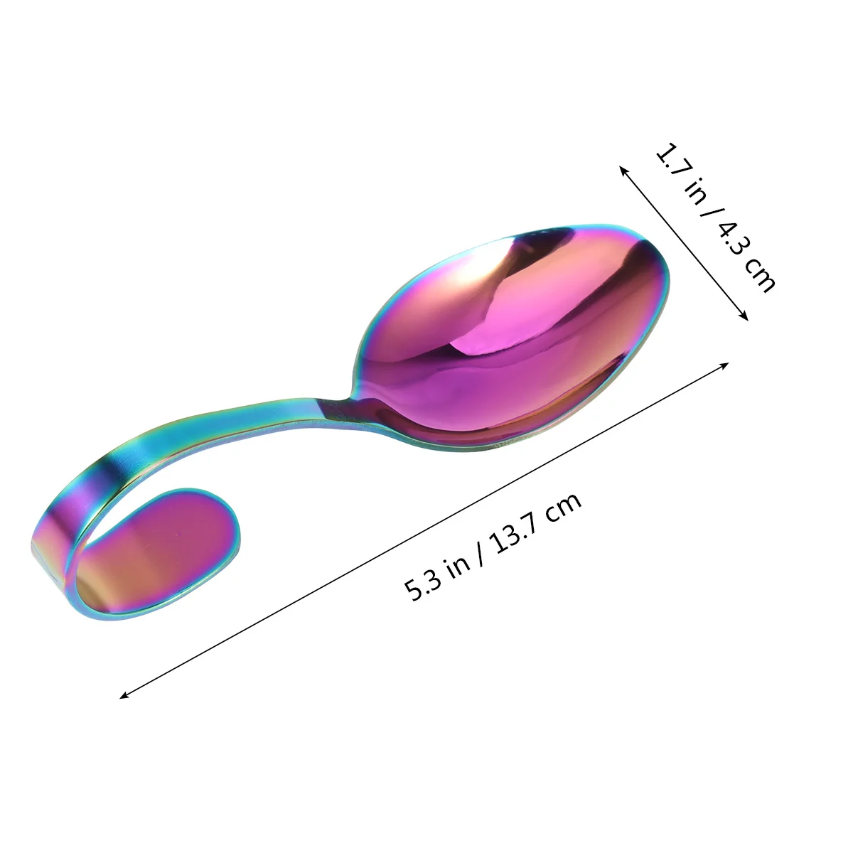 

Stainless Steel Curved Handle Spoon Polished Mirror Surface Long-Lasting Rustproof Tableware Perfect for Hotel Buffet Kitchen