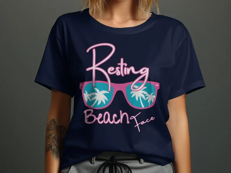 Funny Beach Shirt,Palm Trees Design, Cool Sunglasses Graphic Tee