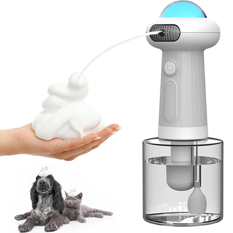 Automatic Foam Making Machine for Pet USB Charging Smart Cat Soap Dispenser for Dog Pet Rechargeable Shower Accessories