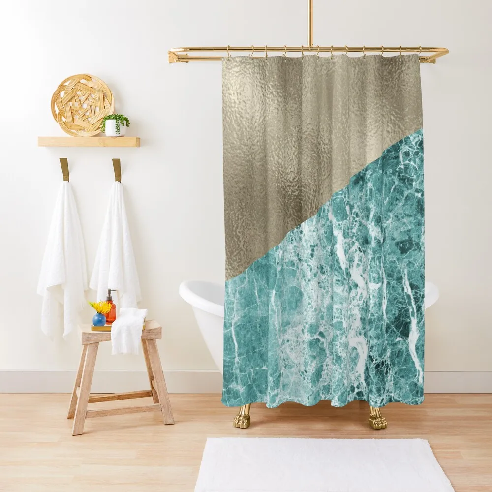 

Inverno Turchese marble and gold Shower Curtain For Bathrooms Shower For Bathroom Set Elegant Bathroom Bathroom Shower Curtain
