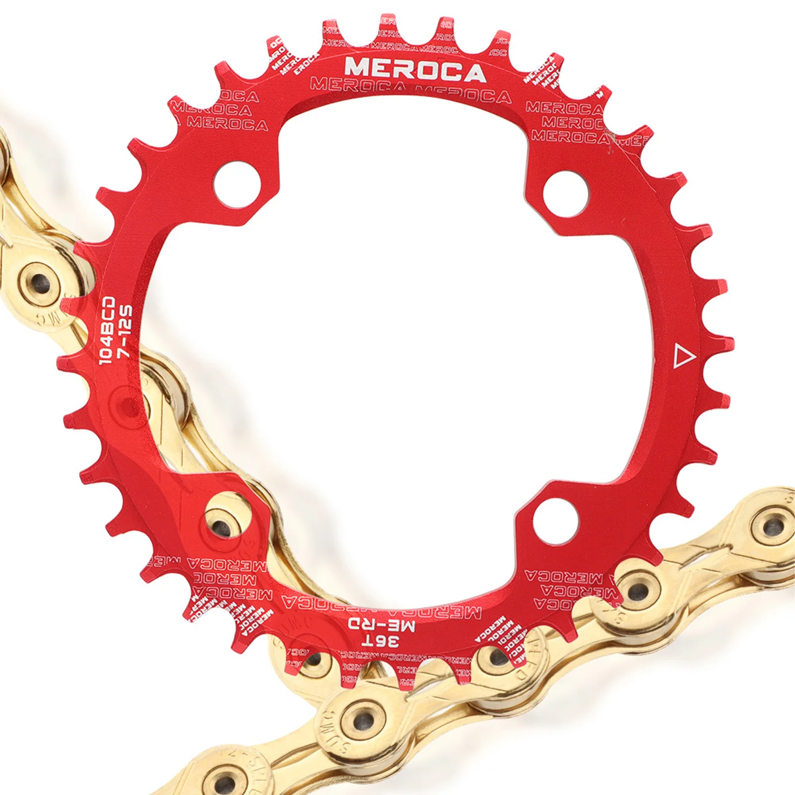 MEROCA 104 Bcd Chainring Narrow Wide 104bcd Crown Ultralight Mountain Bike 32T 34T 36T 38T Crankset Bicycle Dish 34 Teeth Mtb