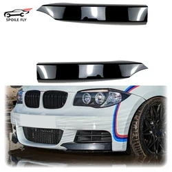 2008 To 2013 For BMW 1 Series E82 E88 M-Tech Style Front Bumper Lip Canard Diffuser Splitter Spoiler Gloss Black Carbon Fiber