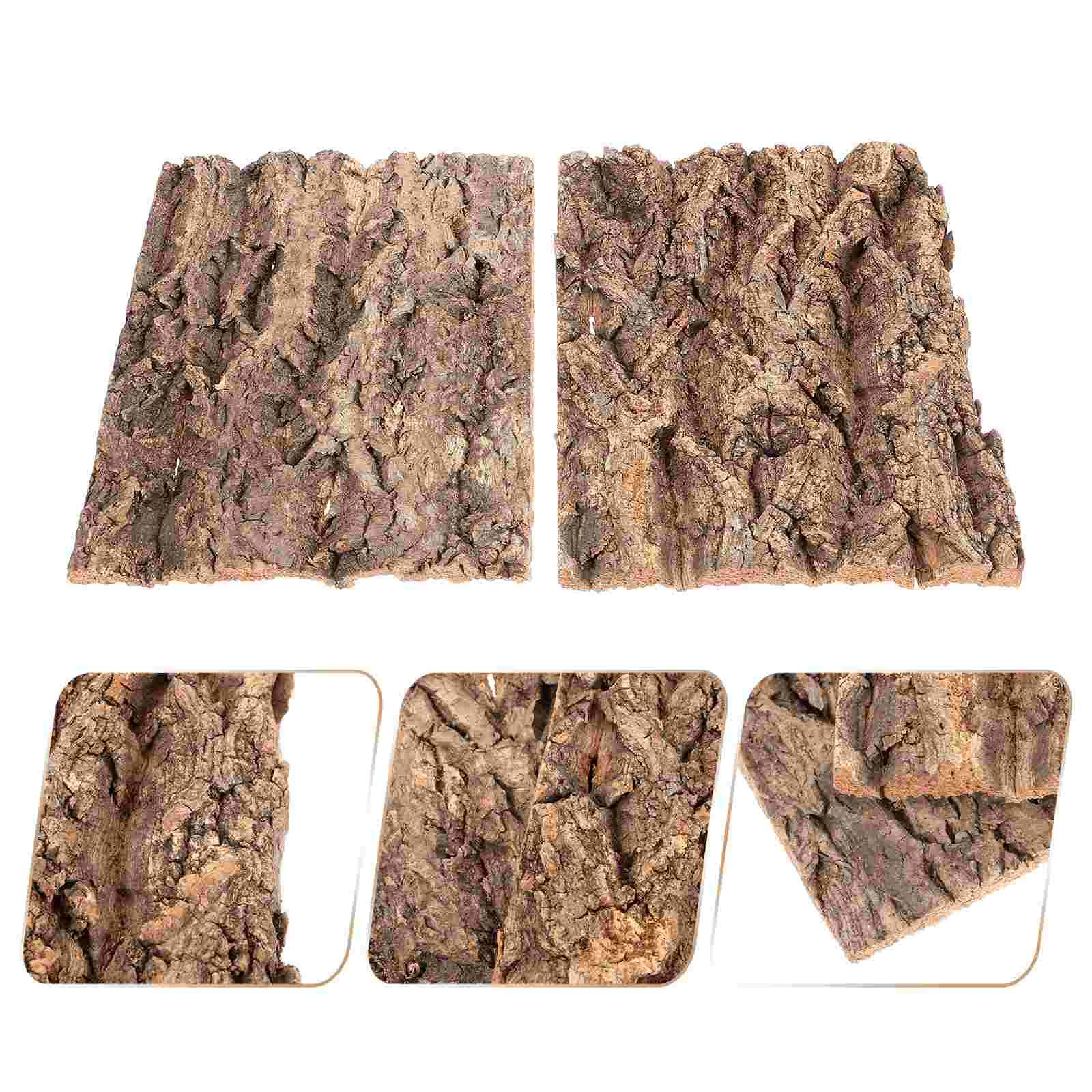 2pc Reptile Bark Decor Natural Tree Background for Terrarium Cage Safe Pet Supplies reptile hide terrarium decor snake