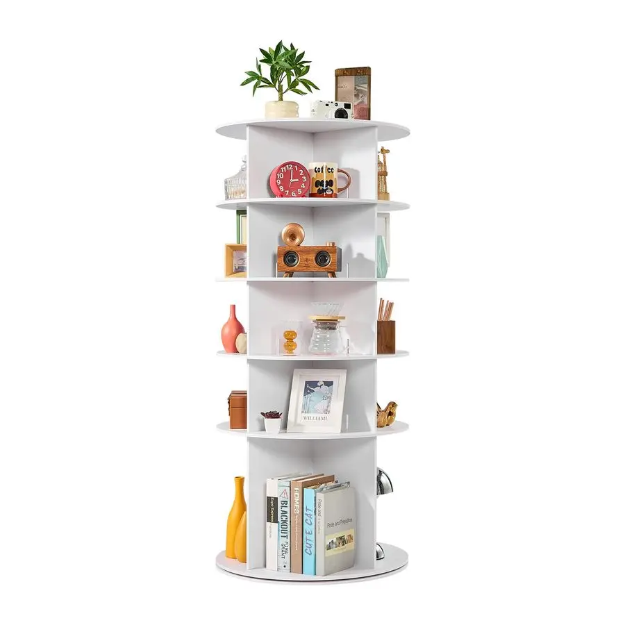 

5 Tiers Rotating Shoe Rack Tower, 360 Spinning Shoe Rack, Revolving Storage Round Carousel Display, Freestanding Lazy Susan Org