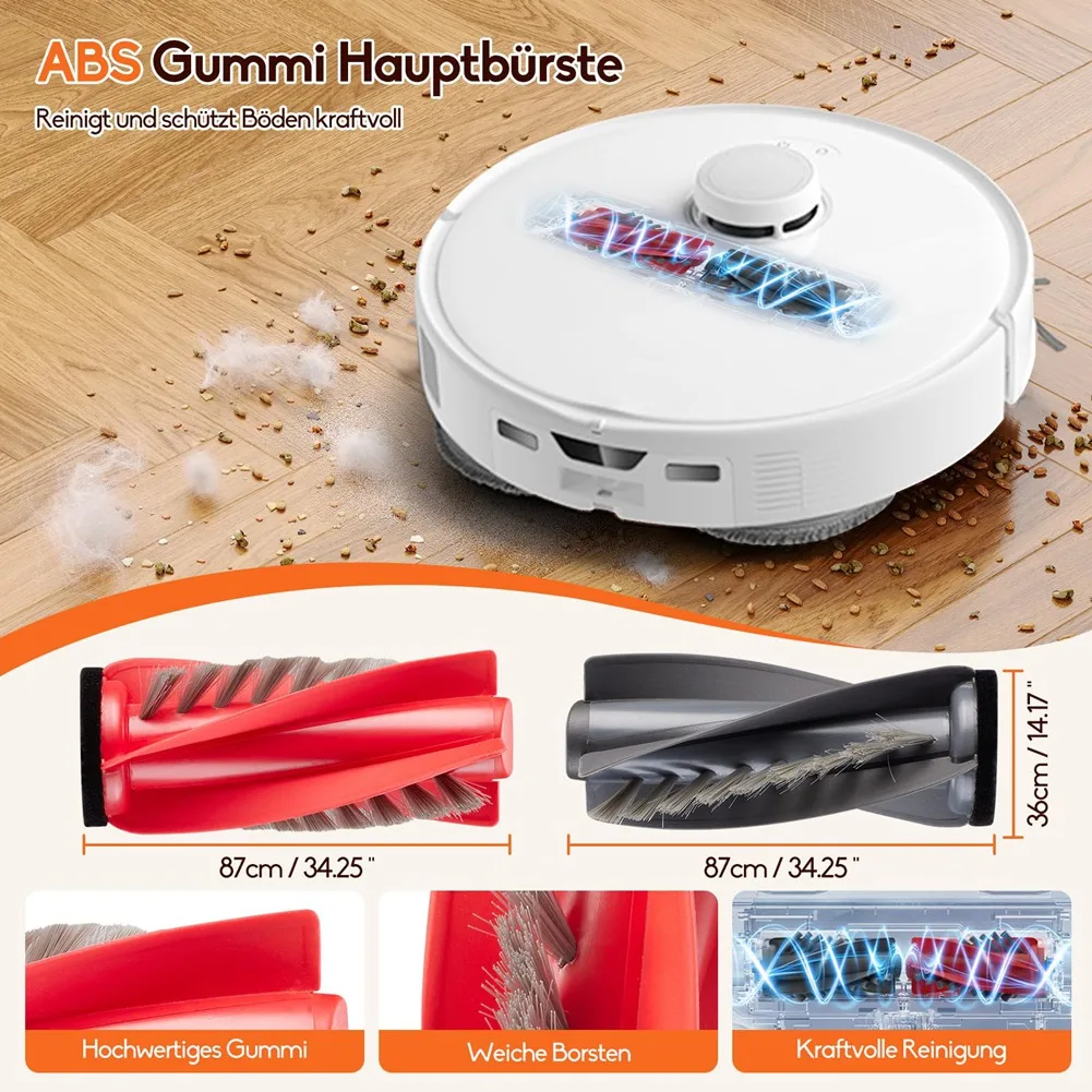 ملحقات QA88X للمكنسة الكهربائية Roborock Qrevo Curv Robot، أكياس الغبار البديلة، وسادات الممسحة، الفرشاة الرئيسية، والفرش الجانبية