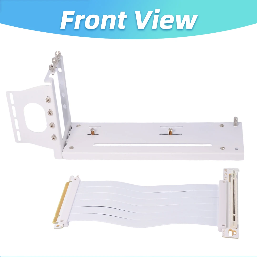 PCIe 3.0 X16 GPU Riser Extension Cable 90 Degree , Graphics Card Vertical Mount Bracket 3-Speed Gear Three Shields for PC Case