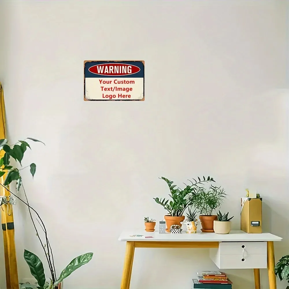 CIFbuy Customizable 8x12Inch Business Warning Metal Wall Sign Personalized Wall Art Home Cafe Shop Classroom Farm Wall Ornament