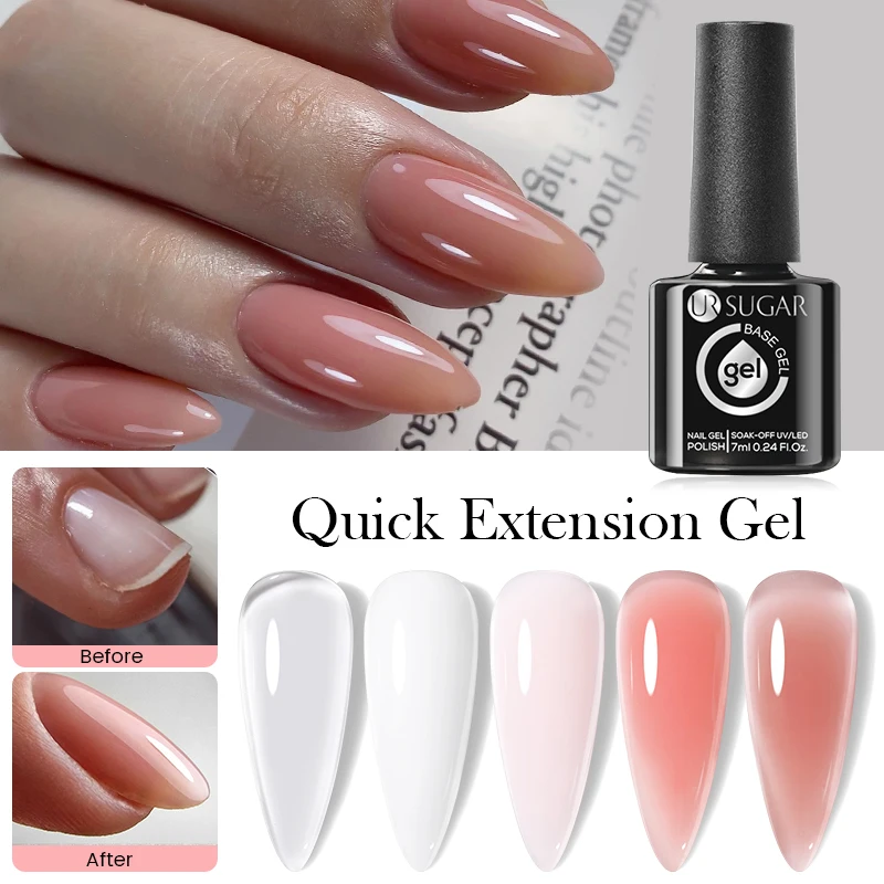 UR SUGAR 7ml Quick Extension Gel Free Nail Form for Gift Semi Permanent Acrylic Gel Nail Polish UV Construction Gel Manicure