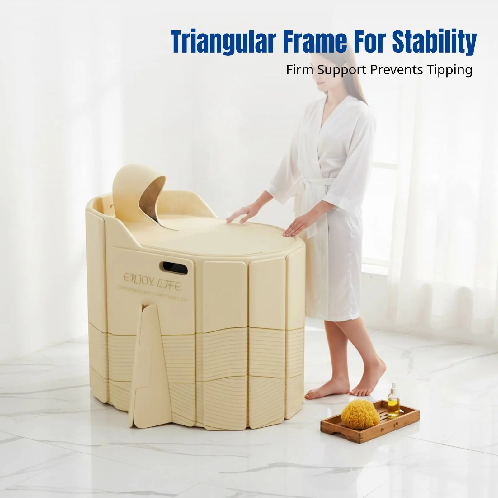 

Складная ванна для взрослых, утолщенная высокая ванна для замачивания, не требует сборки, домашний спа, материал ПВХ