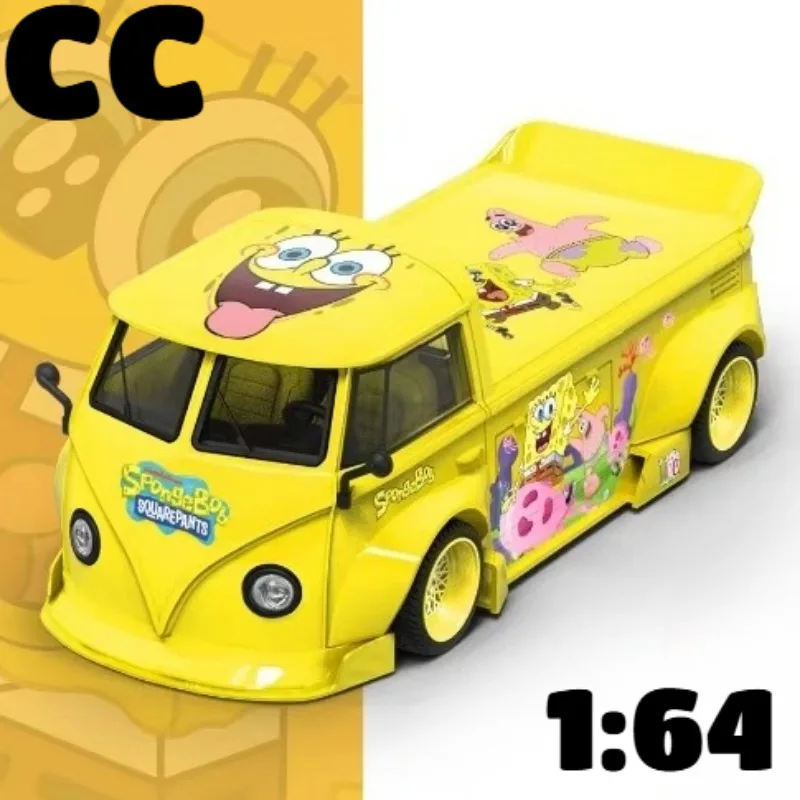 CC 1:64 Volkswagen T1 Pickup Widebody Trailer Die-cast Alloy Car Model Tabletop Ornament Collectible Souvenir.