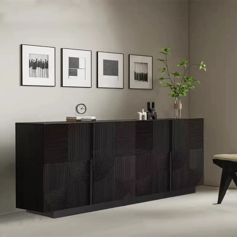 

Mid Century Style Wooden 90 CM Side Cabinet Living Room Furniture Unique Design Ample Storage For Villa Wooden Side Cabinet