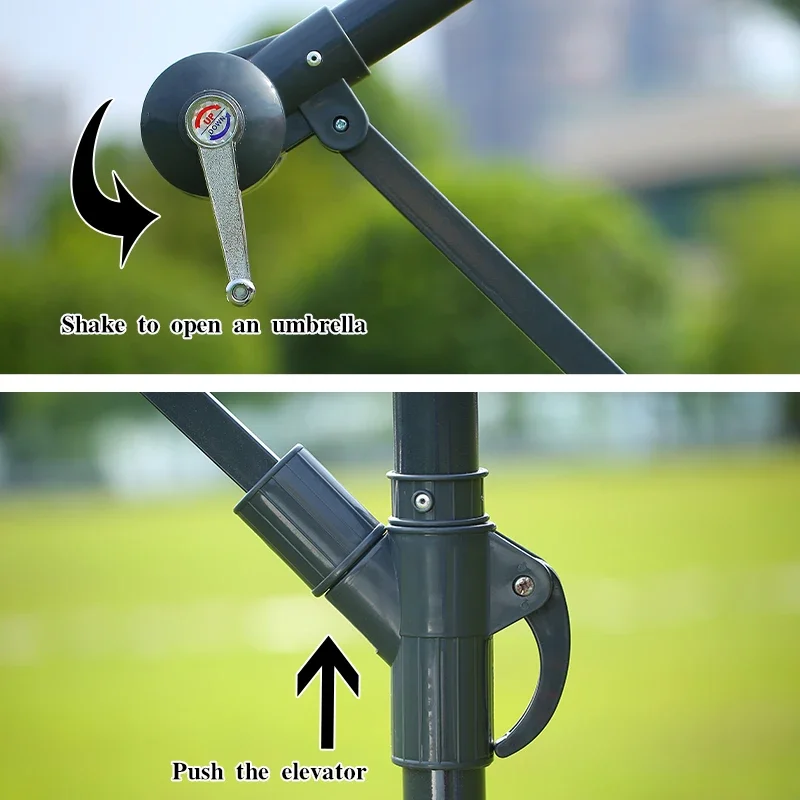 Hot Factory Iron Patio Umbrella Modern Garden Parasol Outdoor Shake Banana Umbrella for Yard Restaurant Great Price Hotels