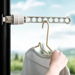 Indoor 8 Holes Clothes Window Hanger Frame Drying Rack Balcony Laundry Hanging for Home Practical Organizers Laundry Dryer