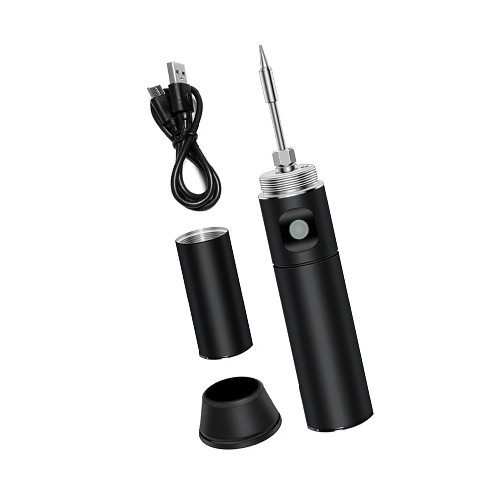 Portable USB Rechargeable Soldering Iron Cordless 1500mAh Battery 8-10W Power 260-420C Temp Range with Real Time Display