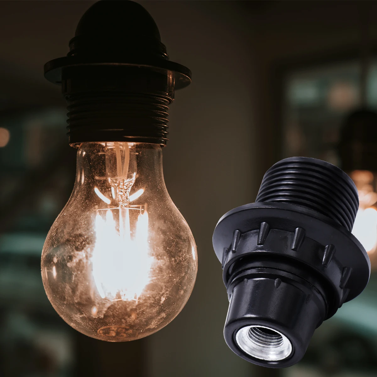 

6Pcs E14 Lamp Sockets Fire Resistant Light Bulb Holders Practical Design Screw Type Lighting Accessories