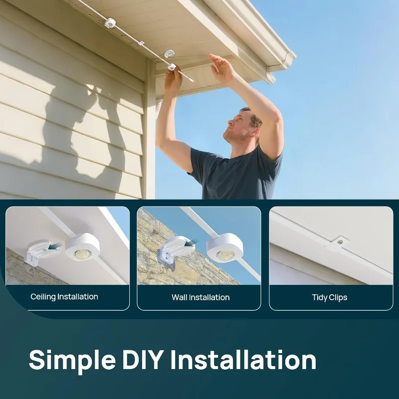 أضواء خارجية دائمة HP5، أضواء عيد الميلاد الذكية AI RGBTW 100ft، 85 وضعًا للمشاهد للعطلات اليومية للهالوين