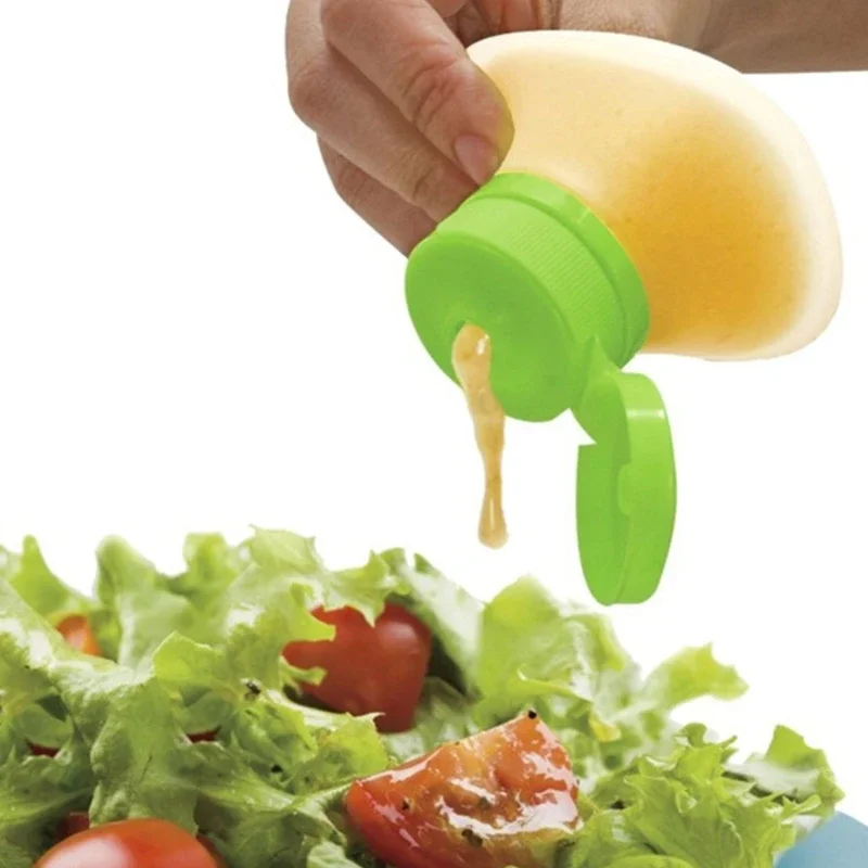 

Small Salad Dressing Bottles Portable Condiment Squeeze Bottles Silicone Small Sauce Dispensers Silicone Container