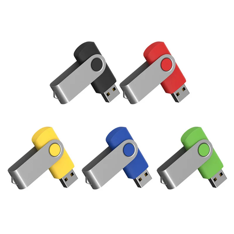 5Pcs/lot Free Custom LOGO Silver Metal Clip Color USB2.0 Flash Drive 4GB 8GB 16GB 32GB 64GB 128GB