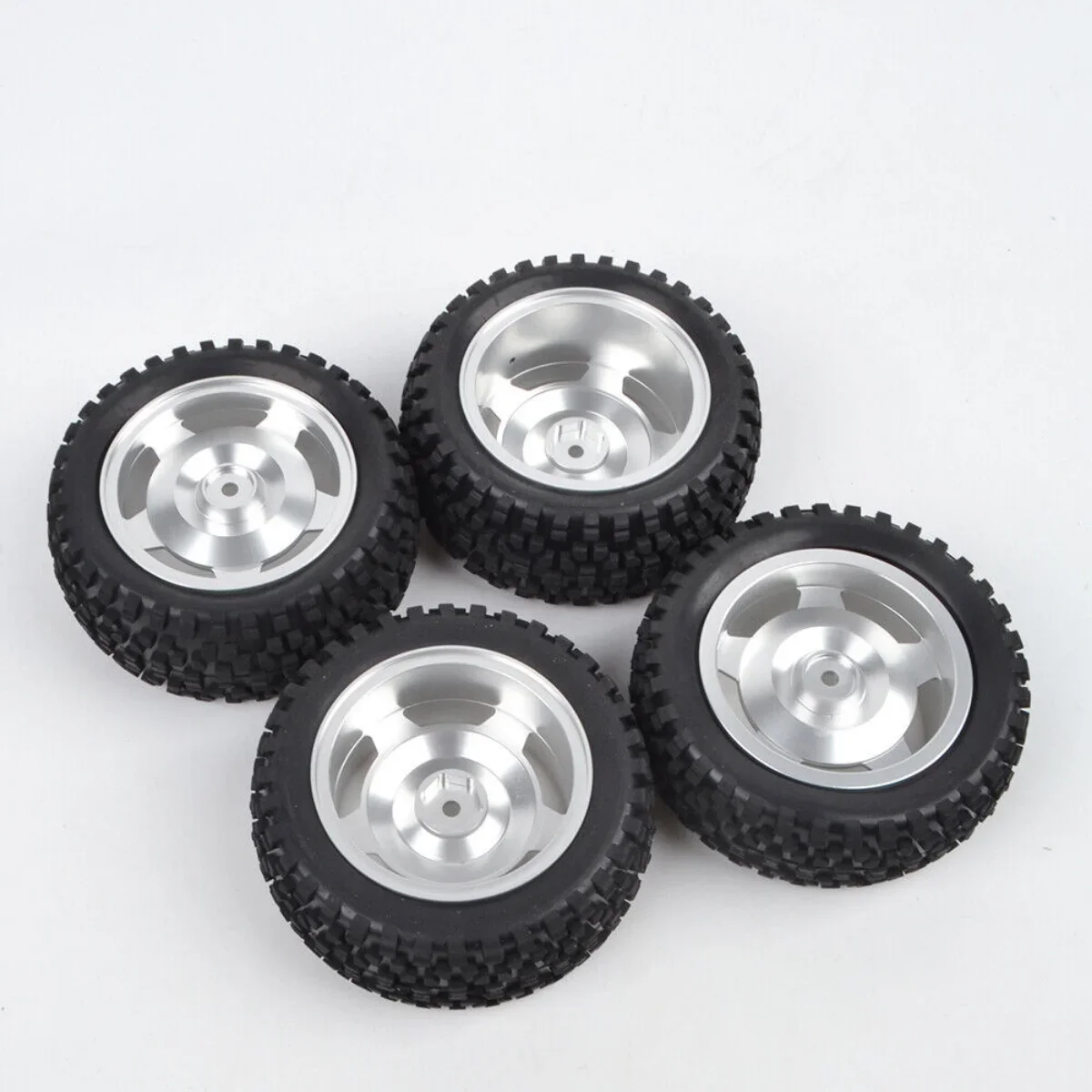 Aluminum Front Rear Dish Wheels w/ Rubber Buggy Tire for Tamiya Top Force EVO. DF-03 TD4 Avante DT-03 Kyosho 4WD 1:10 RC Buggy