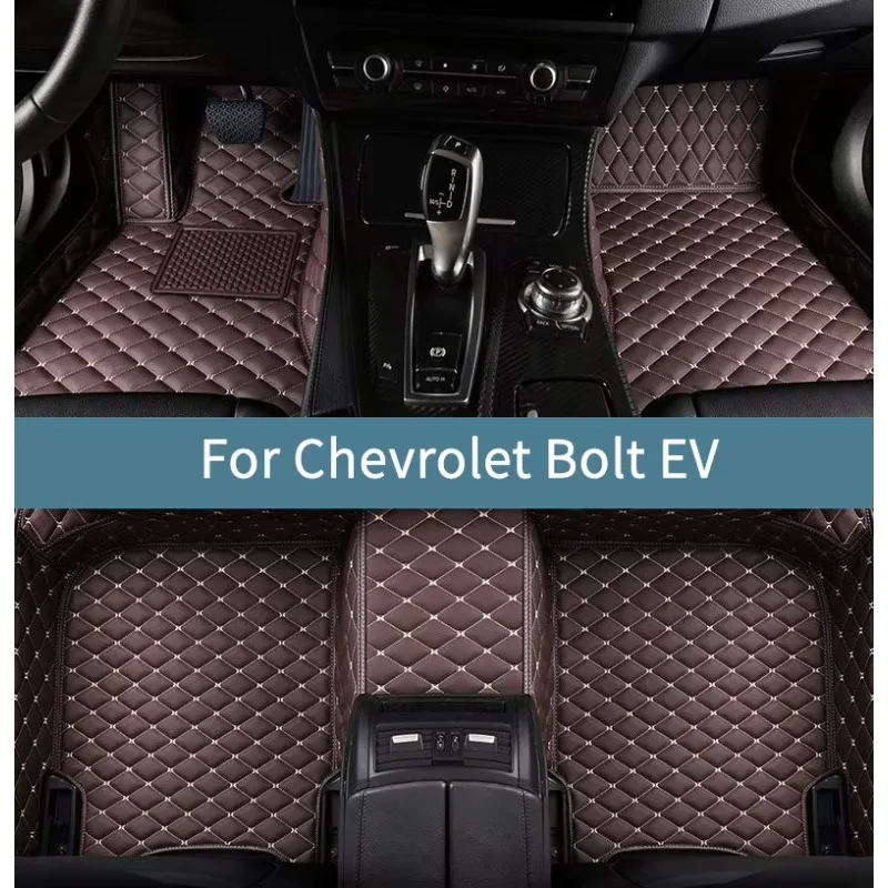 Car Floor Mats For Chevrolet Bolt EV 2017 2018 2019 2020 2021 2022 Leather Floor Mats For Cars All Weather Waterproof Full Set