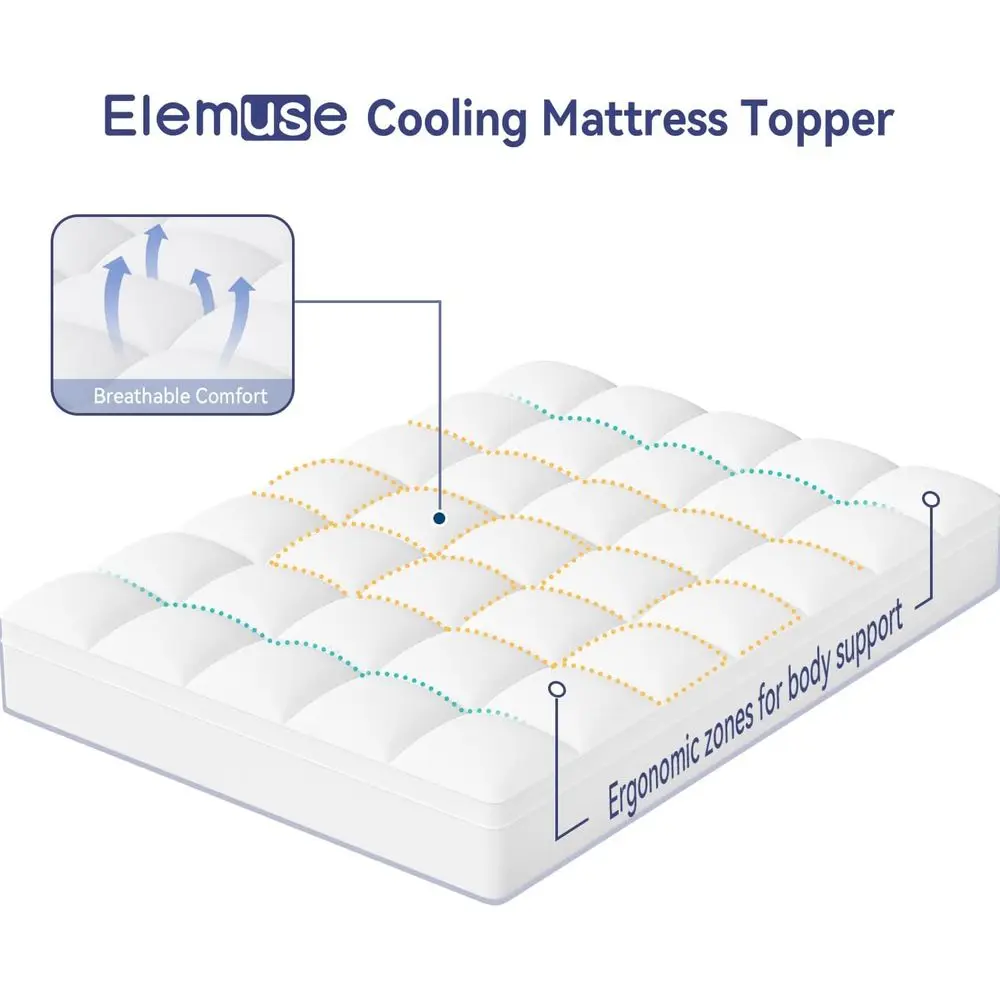 King MattrTopper or ack Pain, Extra Thick MattrPad Cover, Plush Sot Pillowtop with Elastic Deep ket, Overilled Down Alternative