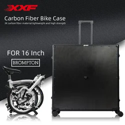 Hard Folding Bikes Case, Carbon Fiber Travel Box for Brompton, Waterproof Bike Suitacase Luggage, Folding Bicycle Accessories