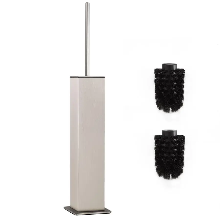

Nickel Toilet Brush and Holder,Toilet Bowl Brush with Extra Long Handle