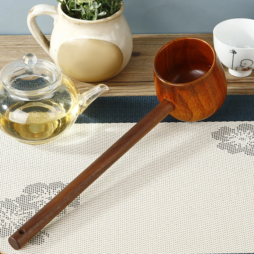 

Set Wooden Water Ladle Travel Coffee Filters Garden Long Handled Watering Spoon