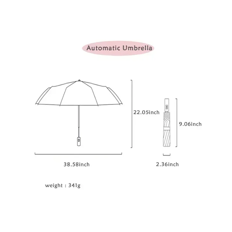 8 Ribs  Travel Rain Sun Umbrellas  Windproof Multi-color Travel Umbrella  Automatic Open And Close