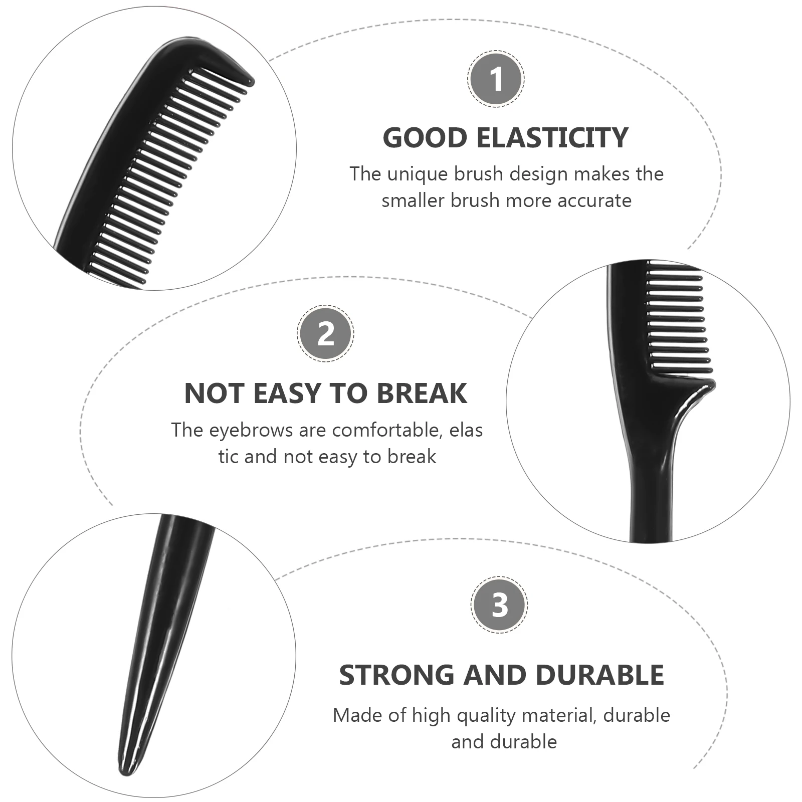 

30pcs Eyelash Single Sided Definer Plastic Grooming Tool Lightweight Portable Brush Eyelash Comb Makeup