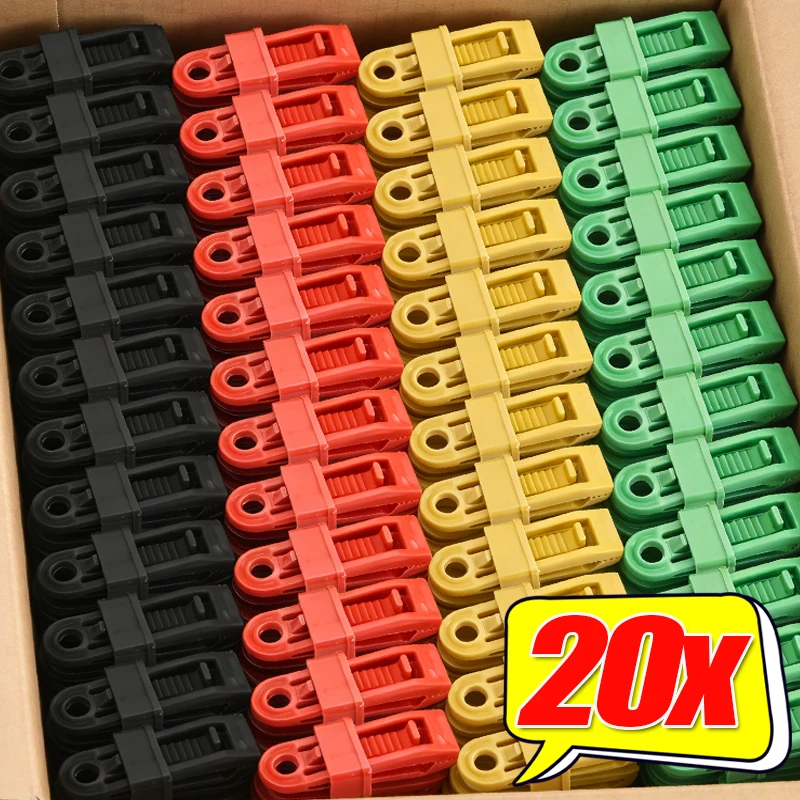 

20/10pcs Outdoor Camping Accessories Hook Awning Rope Clamp Tarpaulin Clip Tent Canopy Clip Buckle Reusable Tent Clip Awning