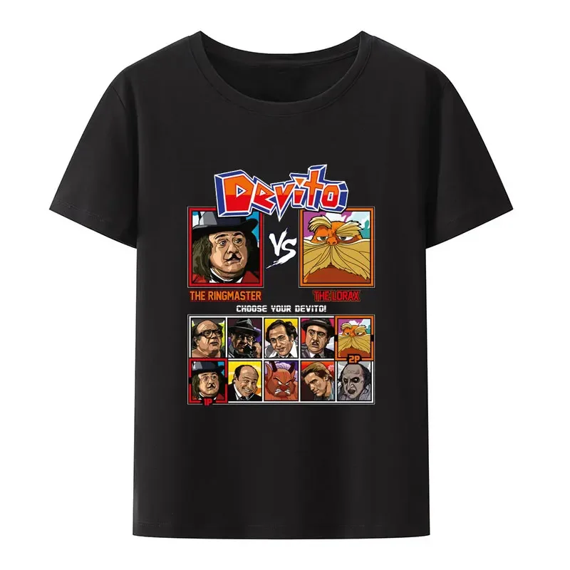 Danny Devito Big Fish Vs The Lorax Print T Shirt Humor Cool Roupas Masculinas O-neck Summer Men T-shirt Breathable Koszulki Tees