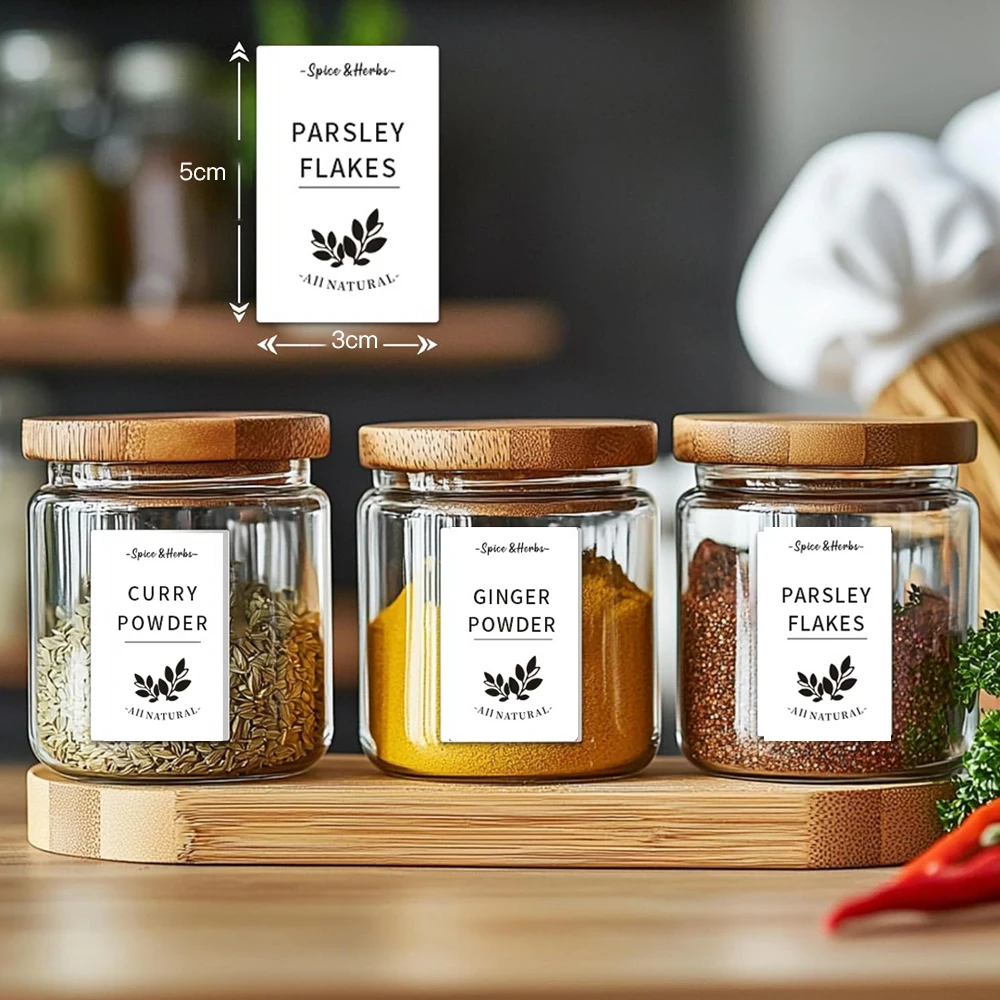 ملصقات مطبوعة مسبقًا لأوعية ال - مراجعة Spice Jar Labels وسعره