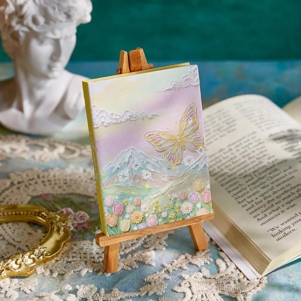 Durable Mini Pocket Size Mini Pocket Notebook INS Style Oil Painting Cover Student Diary Portable Memo Notepad Daily Diary Memo