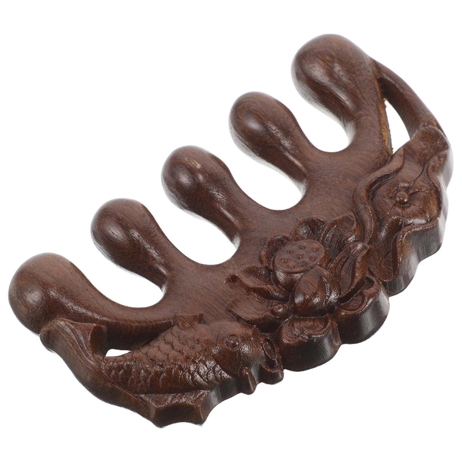 

Деревянная расческа для кожи головы из черного дерева, массажная расческа для ухода за волосами, антистатический портативный массажер для кожи головы с широкими зубьями, стимулирует крови